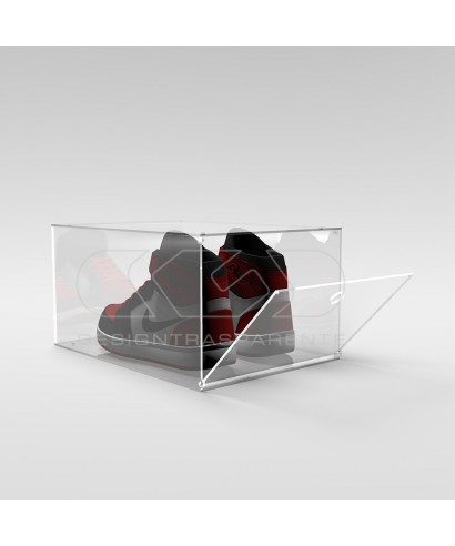 OFFERTA Scatola per scarpe cm 25X35H15 teca in plexiglass trasparente.