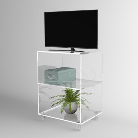 OFFERTA Carrello TV 70X30H70 mobile tv con ripiano in plexiglass.