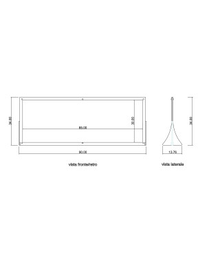 Cornice a giorno bifacciale da tavolo cm 90x34 Militerni.
