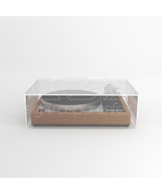 Turntable cover box W55 D45 H20 transparent or smoked acrylic.