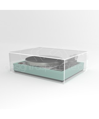 Turntable cover box W55 D45 H20 transparent or smoked acrylic.