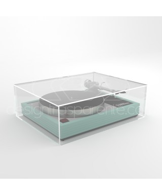 Turntable cover box W55 D45 H20 transparent or smoked acrylic.