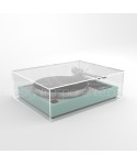 Turntable cover box W55 D45 H20 transparent or smoked acrylic.