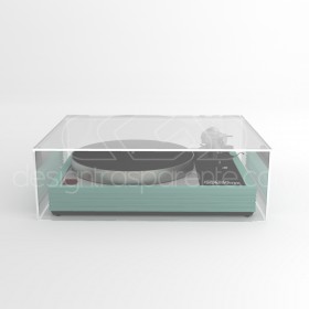 Turntable cover box W55 D45 H20 transparent or smoked acrylic.