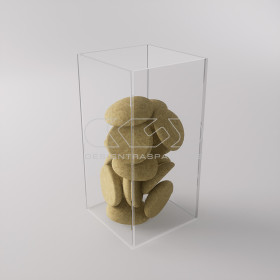 Scatola contenitore cm 25x20 in plexiglass trasparente varie altezze.