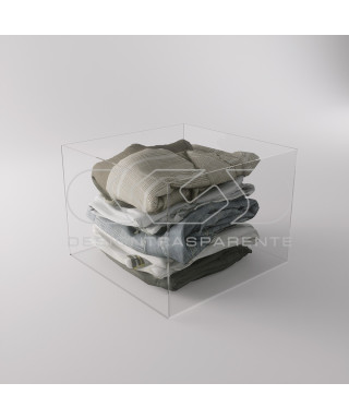 Caja contenedora de metacrilato transparente de 35x25 varias alturas.