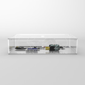 Scatola contenitore cm 40x10 in plexiglass trasparente varie altezze.