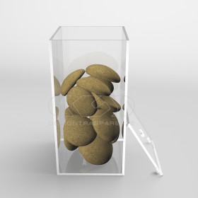 Caja contenedora de metacrilato transparente de 40x35 varias alturas.