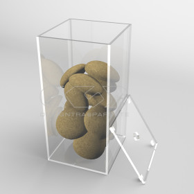 Scatola contenitore cm 45x35 in plexiglass trasparente varie altezze.