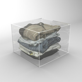 Transparent acrylic container box 45x40 cm in various heights.
