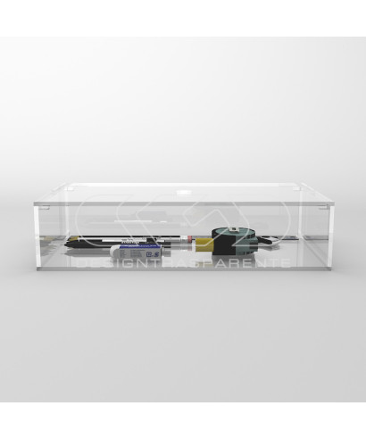 Scatola contenitore cm 55x35 in plexiglass trasparente varie altezze.