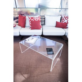 Tavolino a ponte cm 80x60 tavolo da salotto in plexiglass trasparente