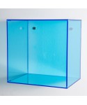 Cube shelf cm 20 in acrylic light blue plexiglass wall display unit.