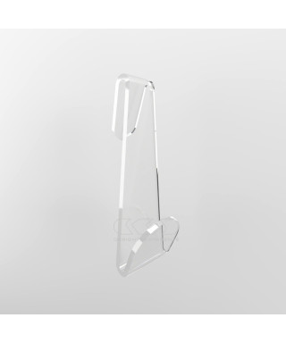 Gancio doccia per accappatoio modello a S in plexiglass trasparente.