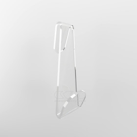 Gancio doccia per accappatoio modello a S in plexiglass trasparente.