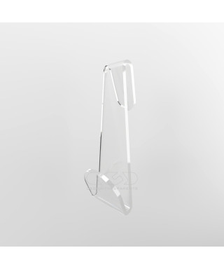 Gancio doccia per accappatoio modello a S in plexiglass trasparente.