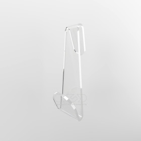 Gancio doccia per accappatoio modello a S in plexiglass trasparente.