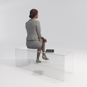 Banco 100 cm metacrilato transparente alta calidad interior y exterior