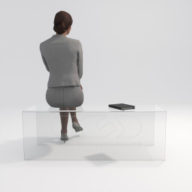 Banco 100 cm metacrilato transparente alta calidad interior y exterior