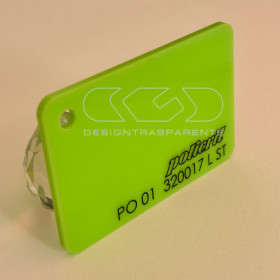 Lastra Plexiglass verde acido pieno Policril 320017 su misura.