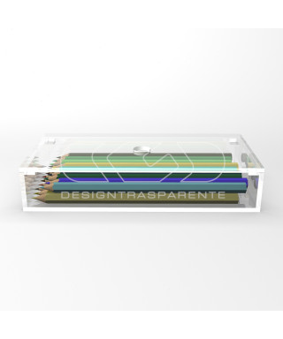 Caja contenedora de metacrilato transparente de 15x10 varias alturas.