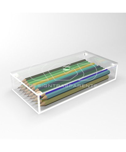 Caja contenedora de metacrilato transparente de 15x10 varias alturas.