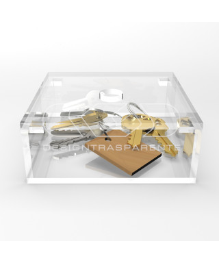 Scatola contenitore cm 15x15 in plexiglass trasparente varie altezze.
