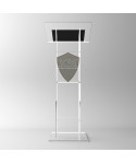 Acrylic lectern with print demountable plexiglass floor podium