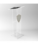 Acrylic lectern with print demountable plexiglass floor podium