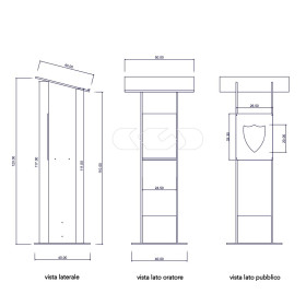 Acrylic lectern with print demountable plexiglass floor podium