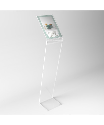 Atril para menús y avisos en metacrilato transparente para A4 vertical