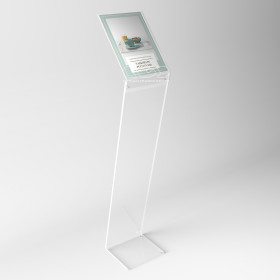 Atril para menús y avisos en metacrilato transparente para A4 vertical
