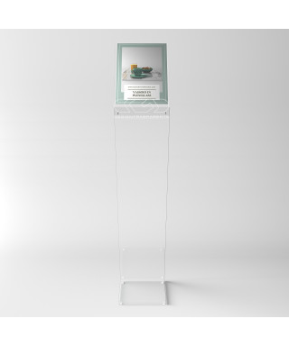 Atril para menús y avisos en metacrilato transparente para A4 vertical
