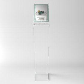 Atril para menús y avisos en metacrilato transparente para A4 vertical