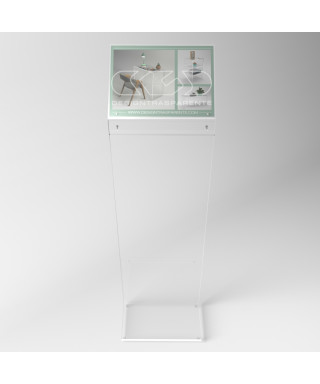 Atril para menús avisos en metacrilato transparente para A4 horizontal