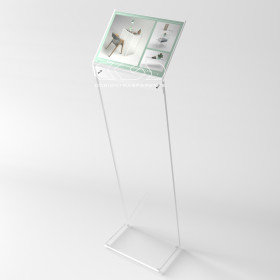 Atril para menús avisos en metacrilato transparente para A4 horizontal