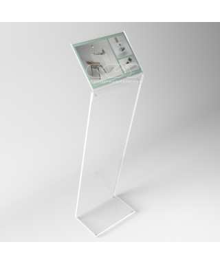 Atril para menús avisos en metacrilato transparente para A4 horizontal