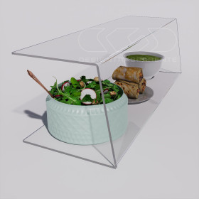 Plexiglass food display case cm 75 countertop sneeze guard.