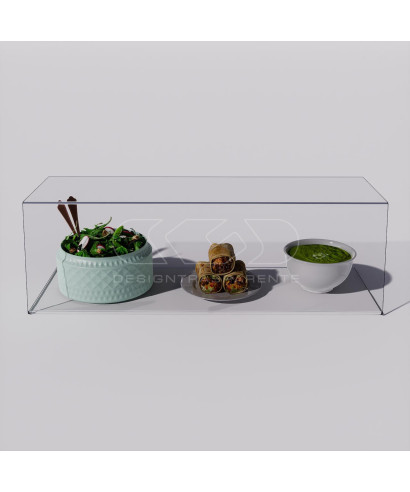 Vetrina cm50 parafiato da banco per alimenti in plexiglass trasparente
