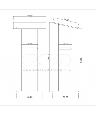 OFFERTA Leggio da terra in plexiglass trasparente modello economico.