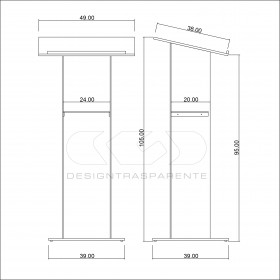 OFFERTA Leggio da terra in plexiglass trasparente modello economico.