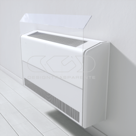 Air deflector 100for floor-standing fan coil in transparent plexiglass
