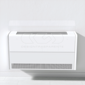 Deflector aire 100 para fan coil de suelo en metacrilato transparente.