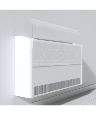 Deflector aire 100 para fan coil de suelo en metacrilato transparente.