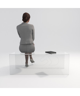 75 cm Transparent Plexiglass Bench High Quality for Indoor & Outdoor.