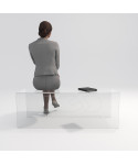 Panca cm 50 in plexiglass trasparente alta qualità interni ed esterni