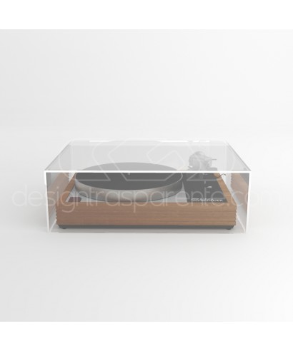 Coperchio per giradischi L60 P50 H25 in plexiglass trasparente o fumé.