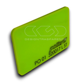 Lastra Plexiglass verde acido pieno Policril 320017 su misura.