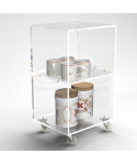 Carrello 30x50 mobiletto salvaspazio servitore in plexiglass.