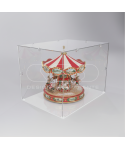 Economic 25x25 transparent acrylic showcase to assemble.